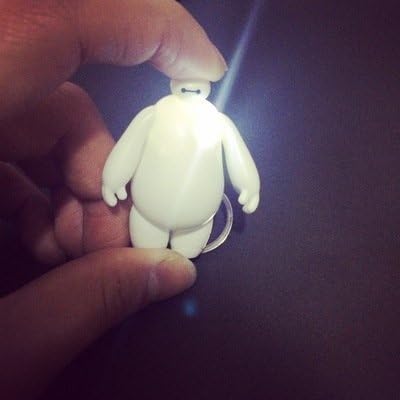 Big Hero 6 Baymax White Fat Cute LED Keychain, Car Pendant, Bag Pendant, Without Item Shipment Fee by magic family