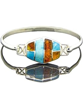 Larimar und Bernstein-Armband