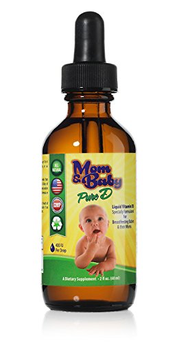 Vitamin D Drops by Mom & Baby Pure 2140 doses of 400IU D3 per Daily Drop - Best Value & Optimal Absorption for Breastfeeding Babies & Pregnant Mums - Natural Tasteless Liquid Vit D Supplement - Non GMO, Gluten-Free, No Artificial Colours/Flavours, No Nasties - Perfect for ALL the Family - #1 Doctor Approved Pregnancy Prenatal Nursing Supplementation Suitable for Breastfed Newborns, Toddlers & Older Children - Supports Development of Bones, Teeth & Muscles - Easy to Dispense Bulb Dropper - 60ml