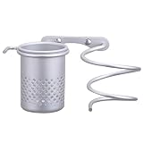Diseño en espiral Soporte de pared Para secador de pelo Almacenamiento de Aluminio para Peluquería profesional / Baño (Plateado)