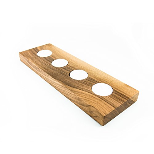Teelicht Ständer Holz, Teelicht-halter, Stimmungslicht, Kerzenhalter für Teelichter, gemütlich minimalistische Kerzenständer | Handmade in Germany von FORMGUT® | Nussbaum Massiv für 4 Teelichter - 3
