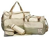 just4baby Wickeltaschen-Set, 5-teilig, Khaki