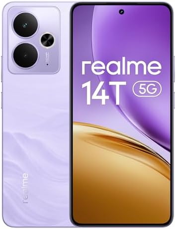 realme Smartphone 14T 5G, 8+256GB,batteria 5130 mAh,Processore Dimensity 6300, IP69, display 120Hz,Fotocamera AI da 50MP, Lightning Viola, esclusiva Amazon Nessun adattatore , 8+256 GB