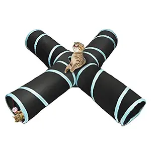 Pets Empire Cat Tunnel Pet Toy Tunnel 4 Way Collapsible Cat Tube Crinkle Pop Up Tunnel Set Pet Toys