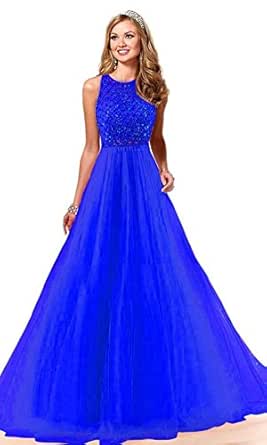blue colour long frock
