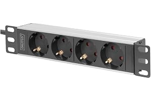 DIGITUS 4-vägs strömkabel - 1U - 10-tum (254 mm) - rackmontering i nätverksskåp - DN-95418 - silver