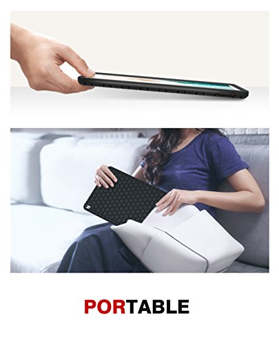 MoKo Hülle für iPad Pro 10.5 Zoll 2017 – [Honey Comb Series] Lightweight Silikon Case Stoßfest [Kids Kinderfreundlich] Schutzhülle für Apple iPad Pro 10.5 Tablet, Schwarz - 6