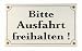 Produktbild Emaille Schild Bitte Ausfahrt freihalten Parkplatzschild 25x15 cm wetterfest und lichtecht