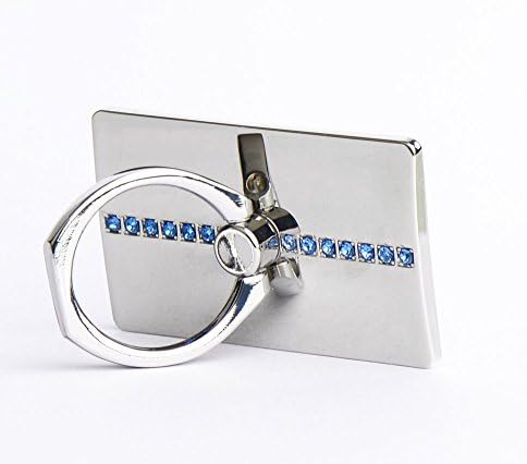 Hynice MetalPhone Ring Stand Holder with 360 degree Rotation Diamonds Luxury Design Masstige Ring Grip/Stand Holder for any Smart Device Cell Phone and Tablets (2061-Silver)