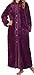 Produktbild Slenderella Damen 52" oder 132cm langen Luxus 260GSM weichen dicken Pflaume lila Waffel Fleece Button oben Kragen Bath Robe Bademantel Haus Mantel Größe klein
