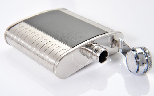 Monumentum Flachmann aus Edelstahl Black-Silver 3 oz. (90 ml), Schraubverschlussdeckel, Farbe Schwarz-Silber (1851 DE) - 6