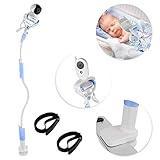 ❤Compatible con la mayoría de las cámaras de bebé❤: Este soporte para cámara de bebés encaja en la mayoría de videocámaras de bebés con una base/ soporte de menos de 3.8 pulgadas de ancho y 1.5 pulgadas de altura. El uso de la correa también hace al monitor más seguro y difícil de caer. mantenga el cable alejado de la cuna del bebé.