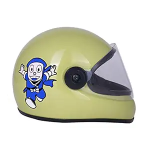 Sage Square Adjustable Ninja New Hatorri Full Face Helmet for Kids Baby Safety and Comfort (3-12 Years) (Khakhi Glossy)