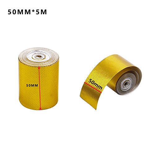 Preisvergleich Produktbild Folie fadensiegelung Isolierband Automotive Auspuff Deko Tape Hitzeschild Wrap Tape Gold Aluminium Folie Klebeband