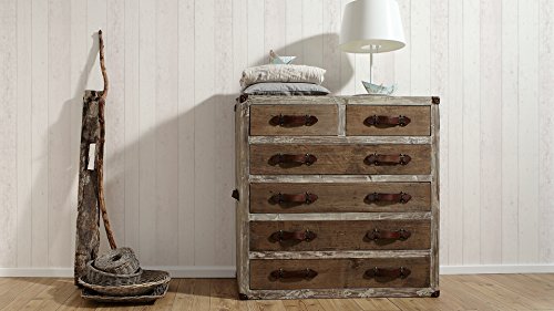 A.S. Création Vliestapete New England 2 Tapete in Holz Optik fotorealistische Holztapete maritime Optik 10,05 m x 0,53 m grau weiß Made in Germany 855046 8550-46 - 4