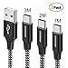 Price comparison product image USB Type C Cable, Joomfeen 3pack 1M 2M 3M USB C Charger Cord Nylon Braided Fast Charging Cable for Samsung Galaxy S8/S9 plus/Note 8/9,LG G5/G6,HTC 10/U11,Sony XZ,Moto G6,Google Pixel,Nintendo Switch
