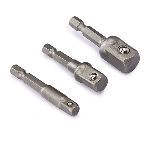 LESOLEIL Stecknuss Adapter Schraubenschlussel Adapter Handwerkzeuge Reparatur Werkzeuge Adapter Sechskant auf 1/4″, /1/2″, /3/8″ - 3