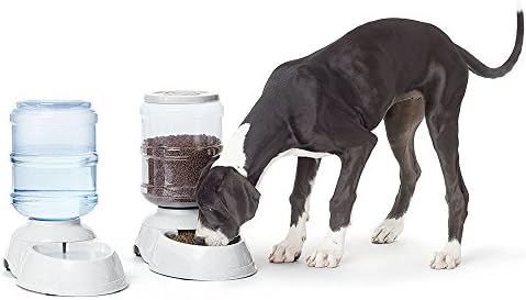 Automatic Pet Feeders, Self-Dispensing Gravity Pet Feeder and Waterer, Sea pioneer Food Dispenser Pet Feeder Water Dispenser Set Bowl for Dogs and Cats, Pets, animals (Auto Pet Water Dispenser and Food Feeder)