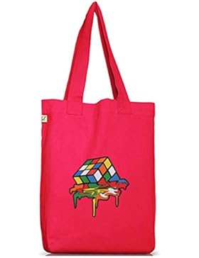 Zauberwürfel Jutebeutel Stoffbeutel Earth Positive mit Magic Cube Melting Motiv