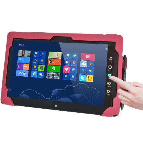 igadgitz Rosa PU Ledertasche Hülle Folie Cover für Asus Vivo Tab TF810 11.6″ Tablet mit Multi Winkelbetrachtung Stand + Tastatur Dock - 3