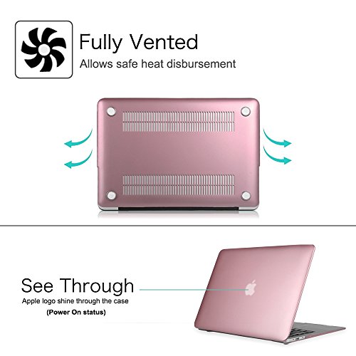 Fintie MacBook Air 13 Hülle – Ultra Slim Plastik Hartschale Schutzhülle Snap Case für Apple MacBook Air 13.3 Zoll (A1466 / A1369) , Roségold - 5