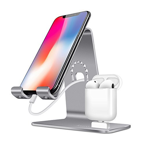 Bestand 2 in 1 cavo di carica degli Airpods e supporto di carica per Airpods/, iPhone X / 8 Plus / 8 / 7 Plus / Samsung Galaxy, grigio (custodia di carica Airpods non inclusa)