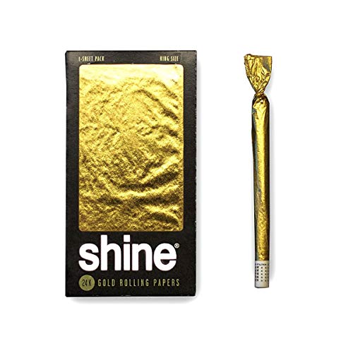 Shine 24K Gold Rolling Papers - King Size 1-Sheet Pack - 1x Gold Blunt Paper - Hochwertiges goldenes Blättchen
