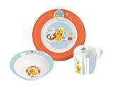 Microondas. Disney Winnie The Pooh 12981 de 3 Piezas Juego de Desayuno, Porcelana, Multicolor, 19 x 9 x 19 cm