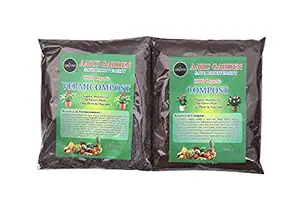 Aaru Garden Organic Compost & vermicompost Fertilizer Manure for Plants, 100% Organic, Cow Dung, Fertilizer for Plants, Compost & vermicompost for Plants 2 KG*