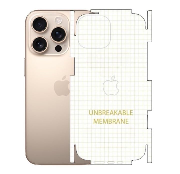 A3sprime Back Screen Guard Protector for iPhone 16 Pro Max, |Unbreakable Soft Transparent Back and Side Skin Protector| (Pack of 1)