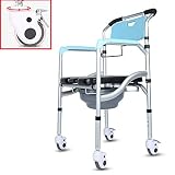 ♦ Cuando la silla no está en uso, la cubeta puede retirarse fácilmente para limpiarla con el asiento, o la cubeta puede retirarse y la silla puede colocarse directamente en el inodoro para una evacuación asistida.