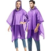 Pivalo EVA Raincoat Poncho 70 GSM with Adjustable Hood Full Sleeves Knee Length Unisex Universal Size Water Resistant Reusabl