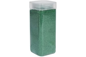 1Buy UK 800g tub of Coloured Natural Decorative Sand Craft Pebbles Table Decoration Pot Vase Fillers Garden Weddings Rocks Aquarium Art Ceremony Florist Candle (Dark Green)