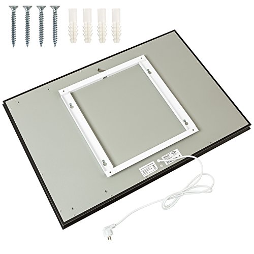 TecTake Spiegel Infrarotheizung Spiegelheizung 650 Watt ESG Glas Elektroheizung Infrarot Heizkörper Heizung inkl. Wand- und Deckenhalterung - 3
