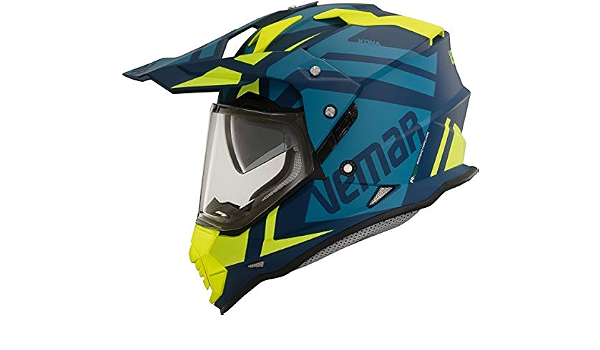 Vemar Kona Desert - Casco da moto, colore: Blu/Verde Flu M : Amazon.it:  Auto e Moto