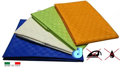 Stain-Resistant Tablecloth Table No Ironing Water Repellent Fabric Orange Green Blue White Cream Cream White
