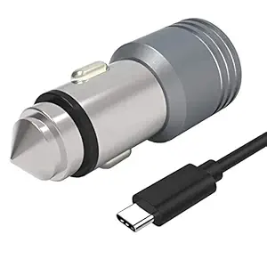 GoSale 3.1 Amp Dual USB Port Car Charger for OnePlus 7 Pro / One Plus 7 Pro Car Charger | High Speed Rapid Fast Turbo Metal Android & Tablets Car Mobile Charger With Type-C USB Charging Cable (TKC, Multi)