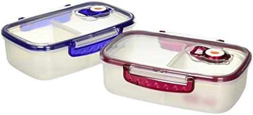 Metro Lunch Box 2-compartment Bento Lunch Box Containers (Set of 4) Bpa-free (Vacuum Sealed) - By: Metro Fulfillment House
