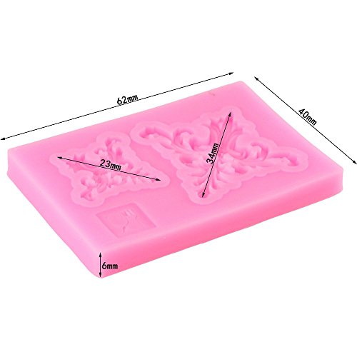 Yalulu 5 Stück Barock Blumenrebe Form Silikon Formen 5-Teiliges Set, 3D Silikon Backform für Kuchen-Fondant Dekorieren - 5