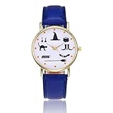 BEIBEILE Uhr Belt Watch Cartoon Pattern Gold Shell Pu Belt Quartz Student Table Male and Female Students Watch