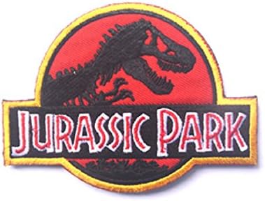 1pcs 3D Embroidery Patches Loop and Hook Jurassic Park Patches Embroidery Patches Armband Badges