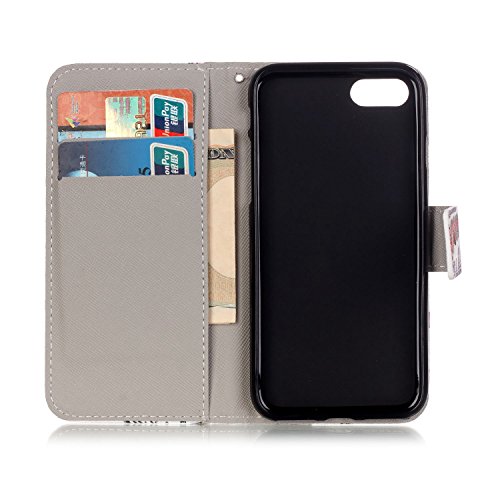 TOYYM iPhone 5 5s SE Lederhülle,iPhone 5/5s PU Ledercase Tasche Hüllen,iPhone SE Schutzhülle Case Scratch-Resistant Magnetverschluss,Premium Schutzhülle Wallet Case Kreative Muster Design Etui Brieftasche Ledertasche mit Handschlaufe im Bookstyle Cover Schale mit Standfunktion Etui Karten Slot+1x Kapazitive Feder+1x Staubstecker,Gläser Kat - 4