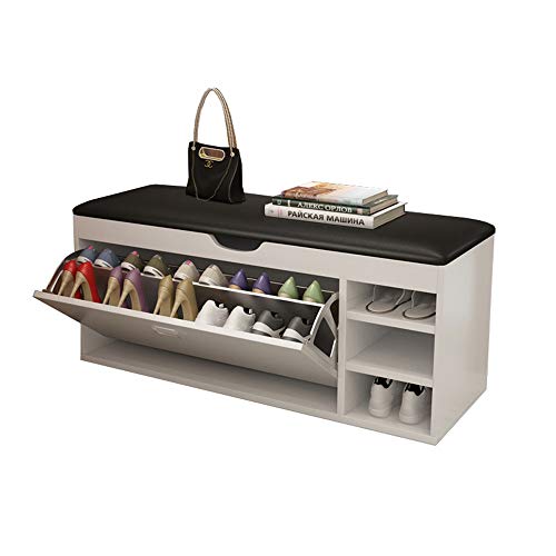 Scarpiera Panca VASAGLE Con Cuscino - 3 Scomparti, Bianco E Grigio, Portata 136 Kg - Foto 3