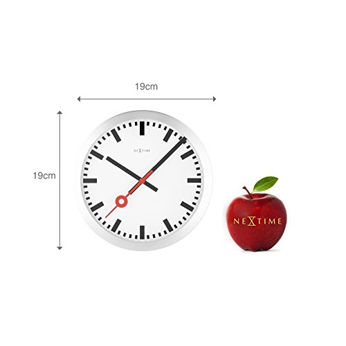 SMALL STATION STRIPE Wanduhr D 19cm, Aluminium, gebürstet - 5
