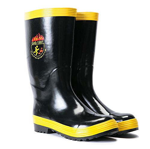 Preisvergleich Produktbild BMS Rutschfeste Stiefel für Erwachsene, Feuerlöschstiefel, Sicherheits-Feuerlöschstiefel, Kampfregenstiefel, Stahlisolierte Feuerlöschstiefel,44