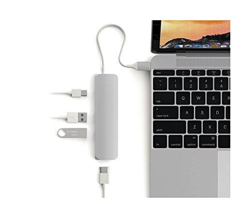 Satechi Slim Aluminium Typ-C Multi-Port Anschluss Hub Adapter mit Typ-C Ladeanschluss, 4K HDMI Videoausgang und 2 USB 3.0 Anschlüssen ultraleicht und mobil für Typ C Computer und Tablets wie MacBook Pro 2016, MacBook 2015/2016, Google Chromebook 2016 - 5