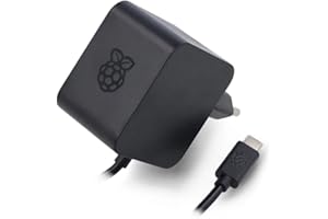 Bloc d'alimentation Officiel Raspberry Pi 5 USB-C 27 W, Alimentation USB-C, Noir