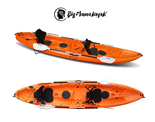 Big Mama Kayak Tango Canoa da 370 CM con 2 + 1 POSTI + 2 PAGAIE + 2 GAVONI + 2 SEGGIOLINI (Full Pack) (Arancione)