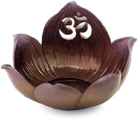 Lotus Candle Holder Om Symbol Top Incense Burner and Votive T-light Candle Holder Pedestal by Emology