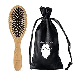 UrbanMooch Bamboo Bristle Paddle Hair Brush For Detangling, Scalp Massage & For Hair Growth